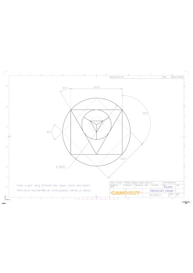 Mastercam Design-harjoitus 1